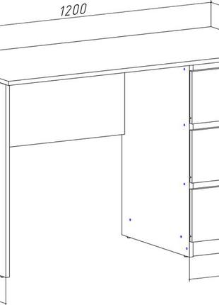 Письмовий стіл 1200х550х754мм белый3 фото