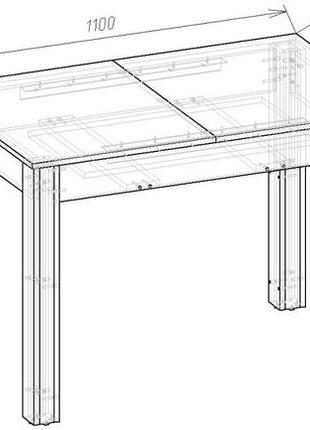 Розсувний обідній стіл кс-р  дуб сонома 750х1100х700 мм5 фото