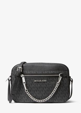 Новая сумка оригинал michael kors jet set logo black1 фото