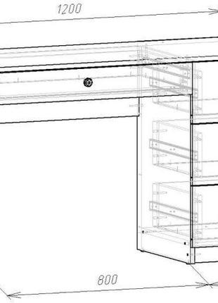 Письмовий стіл арт 1200х500х750мм дуб тахо / білий
