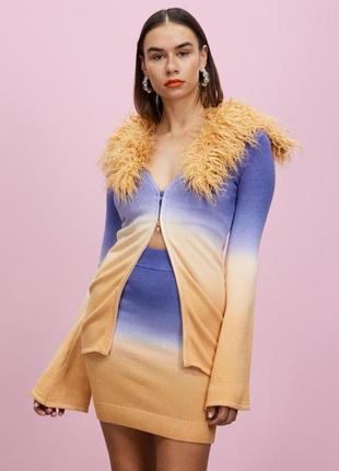 Неймовірний кардиган desert rose peggy house of sunny градієнт з хутряним коміром