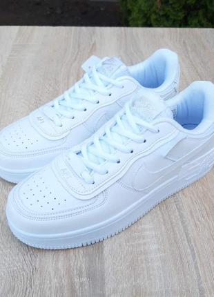 Жіночі кросівки  nike air force 1 shadow білі з блакитним і пудрою7 фото