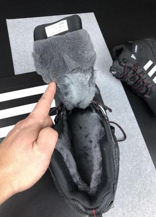 Мужские зимние кроссовки adidas climaproof черные с белым7 фото