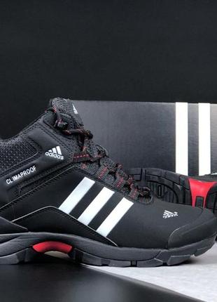Мужские зимние кроссовки adidas climaproof черные с белым3 фото