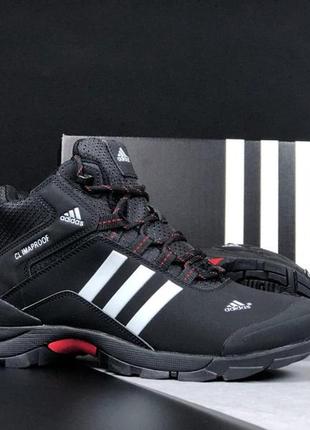 Мужские зимние кроссовки adidas climaproof черные с белым2 фото