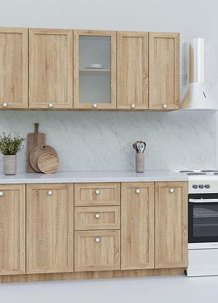 Кухня 1,8 м фасади з супер профелю дуб сонома зі столешнею