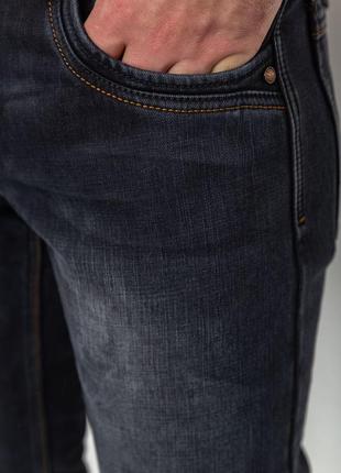 Утепленные джинсы на флисе с потертостями4 фото