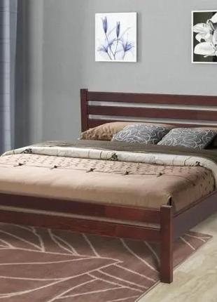 Кровать двуспальная с ламелями еко  2000*1600 орех тёмный