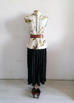🌿шёлковый винтажный топ с накладными карманами 🌿рубашка в цветочный принт в стиле сафари4 фото