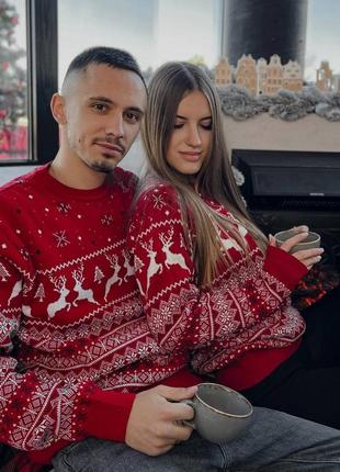 Свитер новогодний с оленями, теплая кофта💨❤️