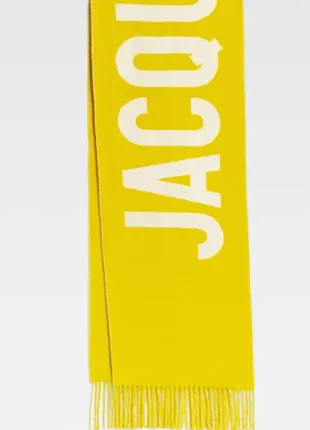Оригинальный шерстяной шарф jacquemus logo jacquard fringed edge scarf2 фото
