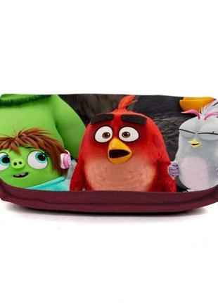 Школьный пенал angry birds 006 органайзер универсальный (ang-006-red) бордовый