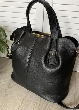 Стильная женская сумка отличного качества чёрная9 фото
