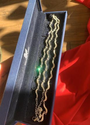 Swarovski,набор украшений из австрии,оригинал,комплект колье и браслет,кристаллы swarovski