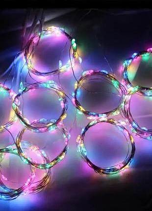 Светодиодная гирлянда штора 3*2м usb + крючки 200led c пультом мультик \ xmas гирлянда...