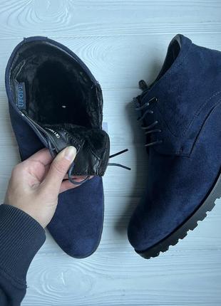 Мужские зимние ботинки. синие.