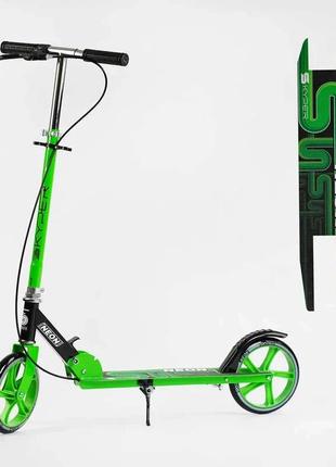 Самокат двухколесный "best scooter" алюминиевая дека, колеса pu диаметр 200мм, грипсы резиновые, r-36719