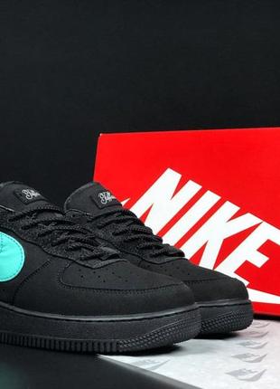 Р.36-45 кросівки nike air force 1 low tiffany &amp; co чорно/бірюзові8 фото