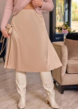 Женская весенняя стильная юбка из шелка armani большие размеры 46-602 фото