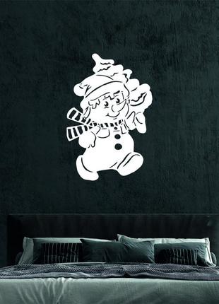 Декоративне настінне панно «сніговик», декор на стену5 фото