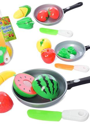 Продукти іграшкові на липучці, 3шт, 3 види (овочі/фрукти), 4013d1 фото