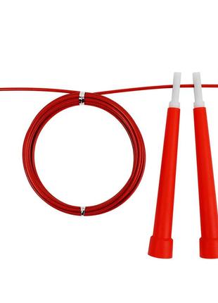 Скоростная скакалка easyfit speed cable rope 3 м со стальным тросом красная3 фото