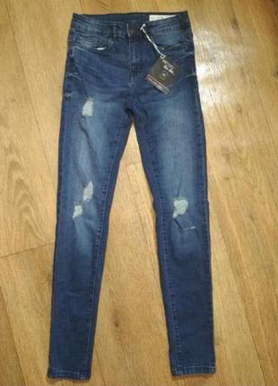 Классные стильные джинсы с потертостями esmara, р. 341 фото