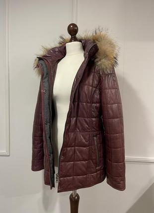 Кожаная  тёплая  зимняя куртка пальто бренд milestone3 фото