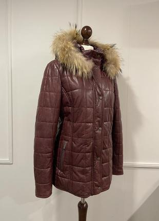 Кожаная  тёплая  зимняя куртка пальто бренд milestone2 фото