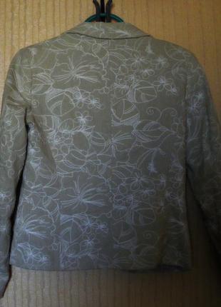Пиджак new look жакет светло серый лён вискоза р.10 демисезон2 фото