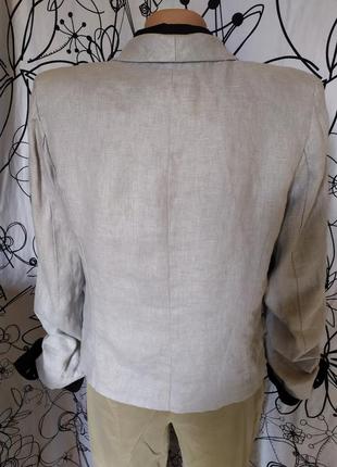 Пиджак жакет 100%лен без застёжек3 фото