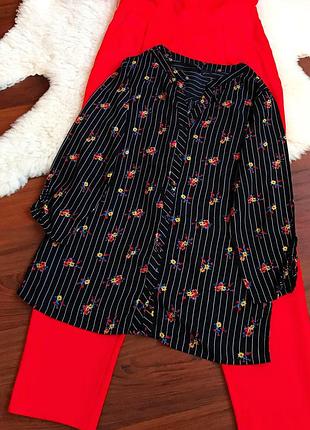 Натуральная блуза , рубашка в цветы