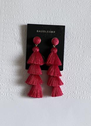 Сережки шовк гладьевый дорогий бренд біжутерії baublear