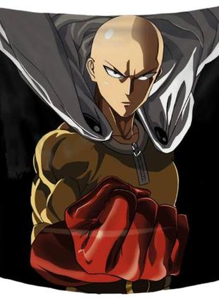 Плед ванпанчмен one punch man качественное покрывало с 3d рисунком размер 135х160