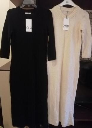 Zara трикотажное платье 100% хлопок, текстурное