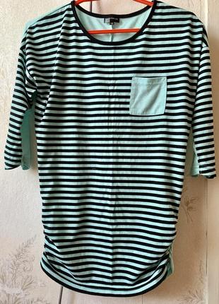 Женская полосатая футболка с рукавом 3/4