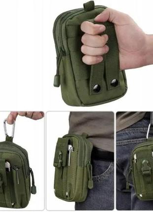 Тактична сумка - сумка для телефону, система molle органайзер тактичний з кордури. колір: хакі7 фото