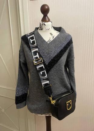 Подовжений светр, кофта з v-подібним вирізом у стилі zara2 фото