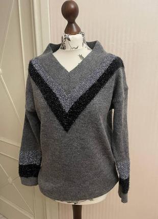 Удлинённый свитер, кофта с v-образным вырезом в стиле zara