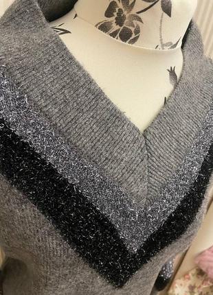 Удлинённый свитер, кофта с v-образным вырезом в стиле zara3 фото