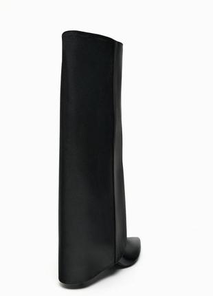 Zara чоботи труби з гострими носком жіночі