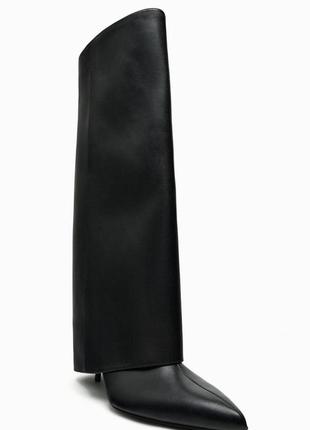 Zara чоботи труби з гострими носком жіночі