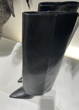 Zara  чоботи труби з гострими носком жіночі4 фото