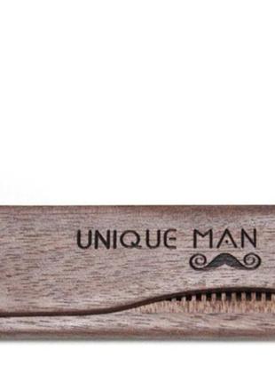 Гребінець складаний дерев'яний чоловічий гребінь для бороди, вусів, волосся vwe8213 фото