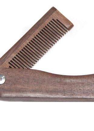 Расческа складная карманная деревянная мужская гребень для бороды, усов, волос vwe8211 фото