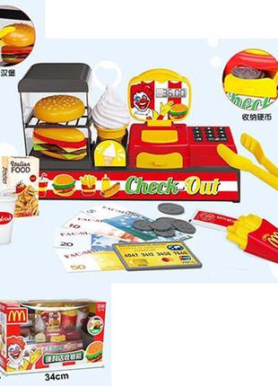 Магазин дитячий ігровий фастфуд, прилавок, каса, звук, світло, 35624