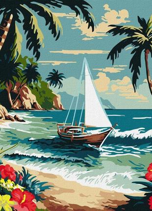 Картина за номерами сонячний берег 40х40см, ідейка, кно2781