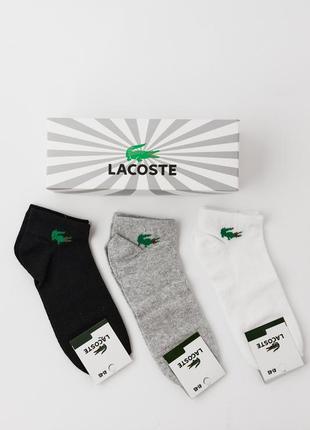 Подарунковий комплект чоловічих шкарпеток lacoste 6 пар 41-45 розмір с3087 шкарпетки  у коробці