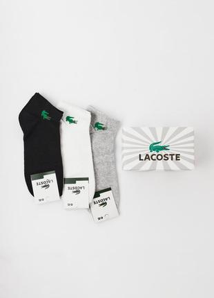 Подарунковий комплект чоловічих шкарпеток lacoste 9 пар 41-45 розмір с3088 шкарпетки  у коробці3 фото