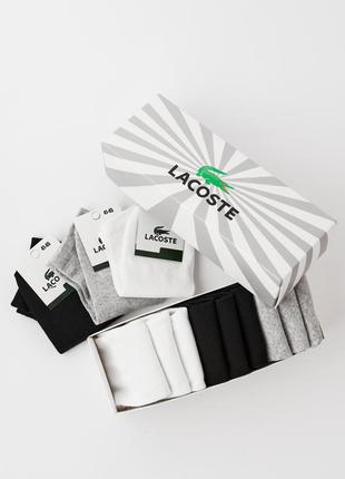 Подарунковий комплект чоловічих шкарпеток lacoste 18 пар 41-45 розмір с3089 шкарпетки  у коробці3 фото